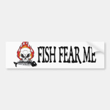 Fish Fear Me Pirate Bumper Sticker