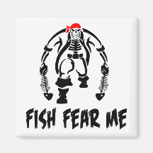 Fish Fear Me Pirate Refrigerator Magnets