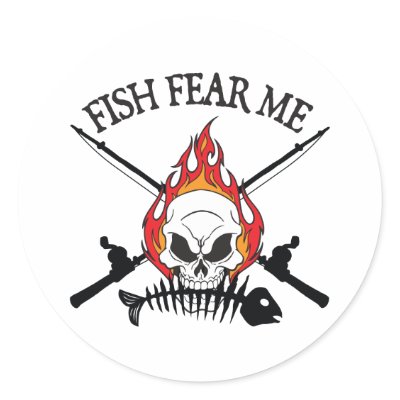 Fish Fear Me Pirate Sticker by FishNHuntObsessions