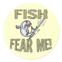 Fish Fear Me T-shirts and Gifts Stickers
