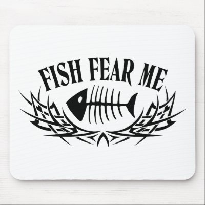 Fish Fear Me Tattoo Mouse Mats by FishNHuntObsessions