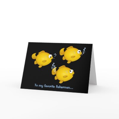 Fish fisherman happy birthday card by graphicdoodles