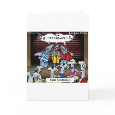 Fish Folk Singers Funny Gifts Tees & Collectibles Greeting Cards by beardiethor123