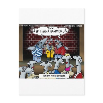 Fish Folk Singers Funny Gifts Tees & Collectibles Post Cards by beardiethor123