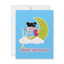 fish for dreams cute lil baby fairy on moon cloud personalized announcement