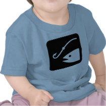 Fish Head and Hook - Black and White Shirt