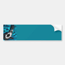 Fish in Aquarium, Black, Grey and Blue Bumper Stickers