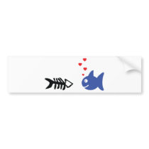 fish in love icon bumper stickers