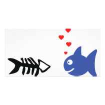 fish in love icon photo card template