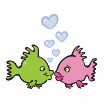 fish in love valentine acrylic cut out
