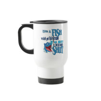 Fish in Trouble Big Mouth Shut Funny Fishing Coffee Mugs