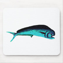 Fish Mahimahi Cyan The MUSEUM Zazzle Gifts Mousepads