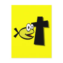 Fish 'n' Cross (Christian Fish Symbol with Cross) Post Card