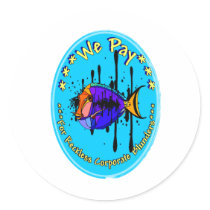 Fish Oil Round Stickers
