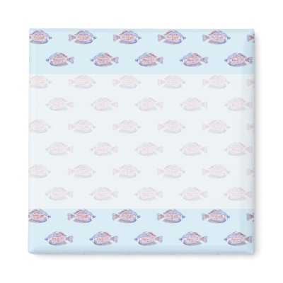 Fish Pattern on Blue. Red Line Rainbowfish. Magnets by Animal_Art_By_Ali
