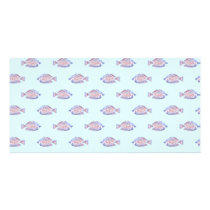 Fish Pattern on Blue. Red Line Rainbowfish. Custom Photo Card