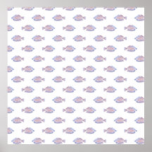 Fish Pattern. Red Line Rainbowfish. Poster