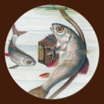Fish Playing Accordion and Water Lily stickers