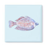 Fish. Red Line Rainbowfish. Refrigerator Magnet