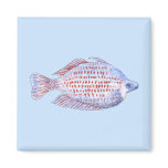 Fish. Red Line Rainbowfish. Refrigerator Magnet