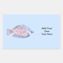Fish. Red Line Rainbowfish. Stickers