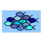 Fish School - Blue and Aqua Tract Card / Business Card Templates