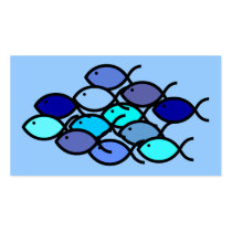 Fish School - Blue and Aqua Tract Card /