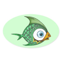 Fish Oval Stickers