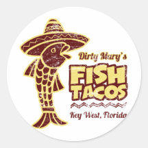 Fish Tacos Round Stickers