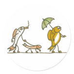 Fish Walking Round Stickers