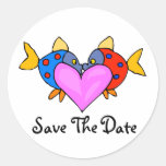 Fish with heart save the date sticker