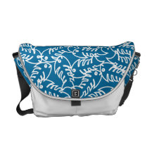 Fishbones Blue Messenger Bag