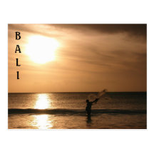 Fisherman Against the Sunset Postcard