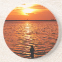 fisherman and sunset coasters