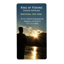 Fisherman at Sunset Fishing Business Label