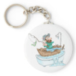 Fisherman in a tub keychains