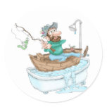 Fisherman in a tub stickers