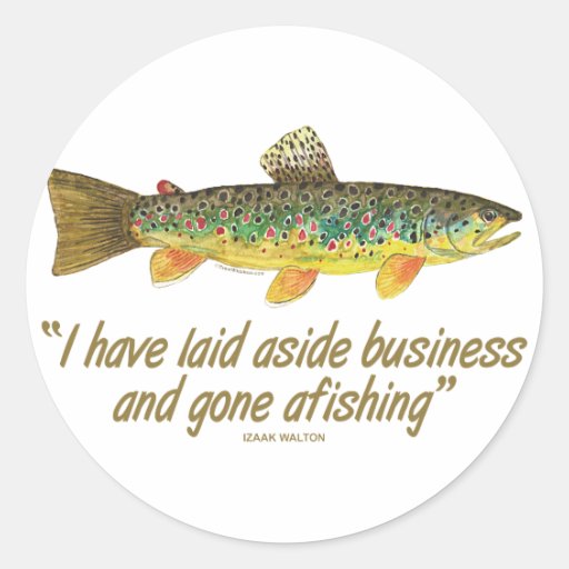 Fisherman Quote Round Sticker