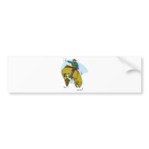 fisherman riding trout bumper sticker