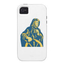 Fisherman Sea Captain Retro Case-Mate iPhone 4 Cover