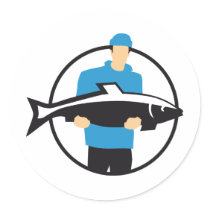 fisherman runder aufkleber
