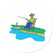 Fisherman Round Stickers