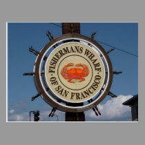 Fisherman's Wharf Sign Postcard postcards
