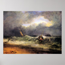 Fishermen in a squall by Joseph Mallord Turner Print