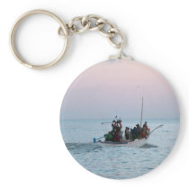 Fishermen off to work keychain