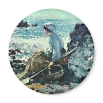Fisherwoman From Granville By Grigorescu Nicolae Refrigerator Magnet