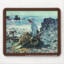 Fisherwoman From Granville By Grigorescu Nicolae Mouse Pads