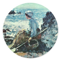 Fisherwoman From Granville By Grigorescu Nicolae Stickers