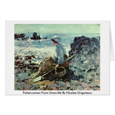 Fisherwoman From Granville By Nicolae Grigorescu Greeting Card by artpaintings