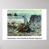 Fisherwoman From Granville By Nicolae Grigorescu Print